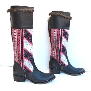 Freebird by Steven Black and Red Patterned Boots